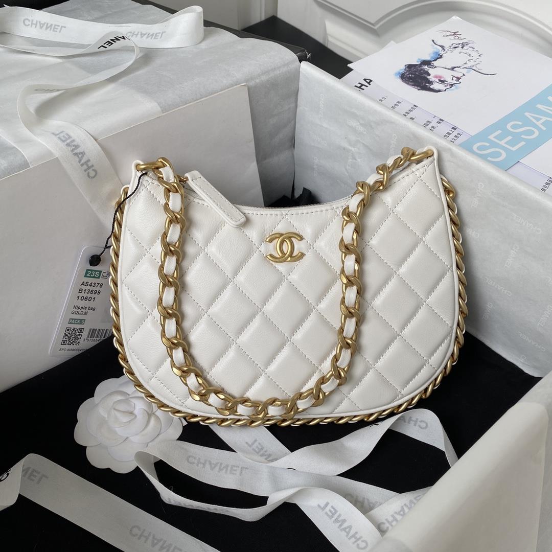 Chanel Xi Leather Bag 23B New AS4378The newly designed hobo binding is adorned with exquisite woven