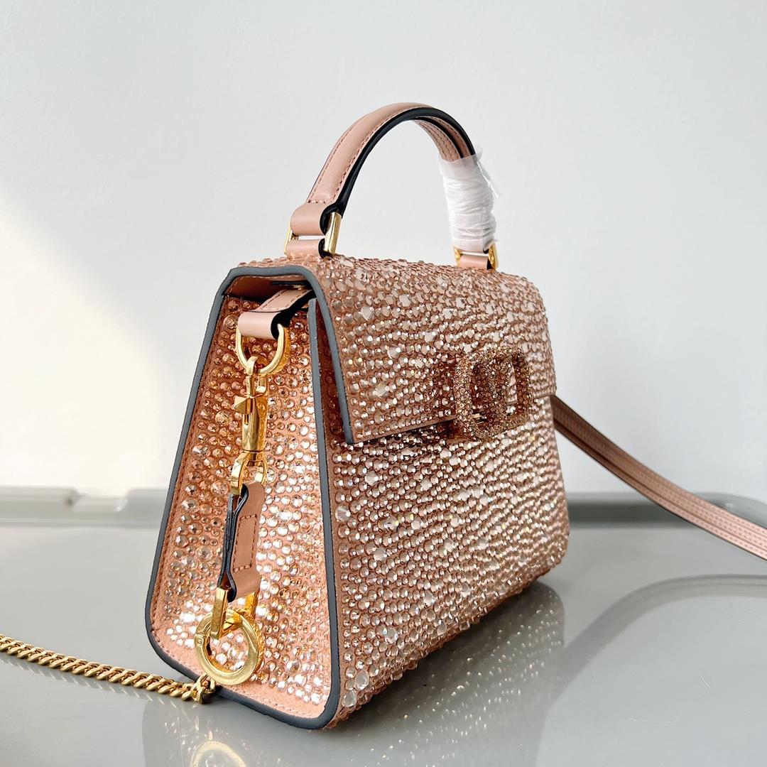 Mini Valentino Garavani VSLING mini handbag fully covered with faux crystal with VLogo S