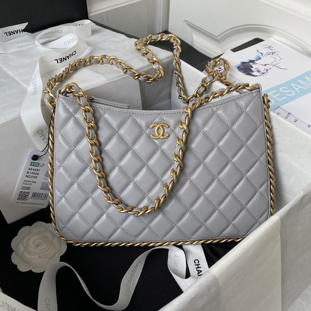 Chanel Xi Leather Bag 23B New AS4287The newly designed hobo binding is adorned with exquisite woven