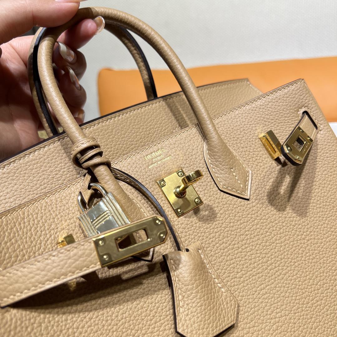 Birkin 25 Platinum Togo OM Chai Masala Milk Tea Color Inner Seam Gold Buckle Purchase Level To