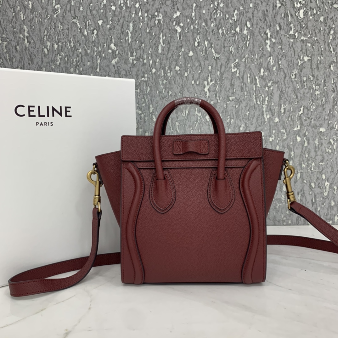 New version of CELINE smiley bag  original overseas single parallel cargo 20CM LUGGAGE calfski