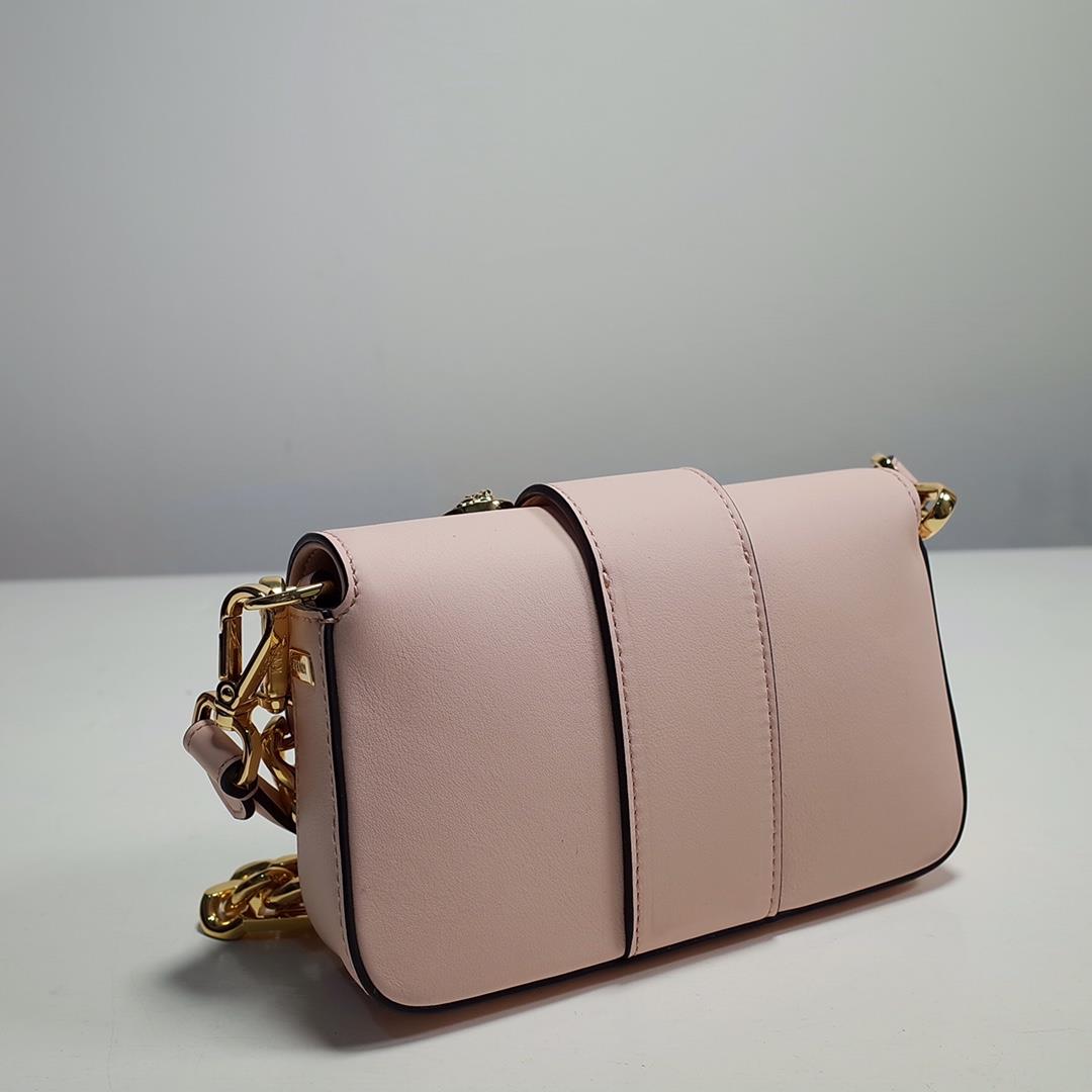 The iconic square Baguette mini handbag from the chain Versace by Fendi series Pink lightMade 