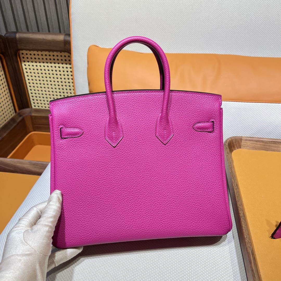 Birkin 25 Platinum Togo L3 Rose Purple Rose Pourpre Inner Seam Silver Button Purchase Level To