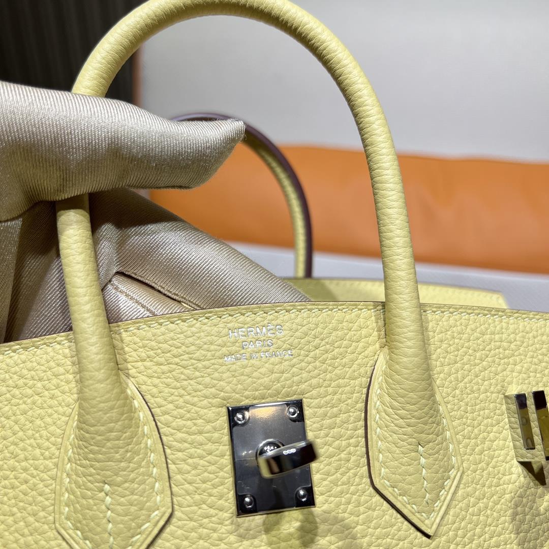 Birkin 25 Platinum Togo 1z Chicken Yellow Jaune Poussin Silver Button Purchase Level Top O