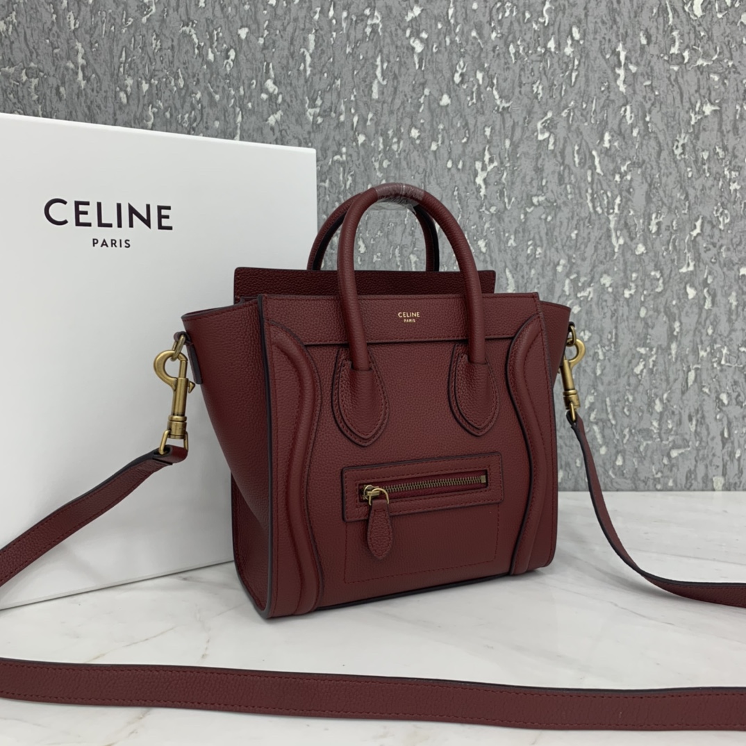 New version of CELINE smiley bag  original overseas single parallel cargo 20CM LUGGAGE calfski