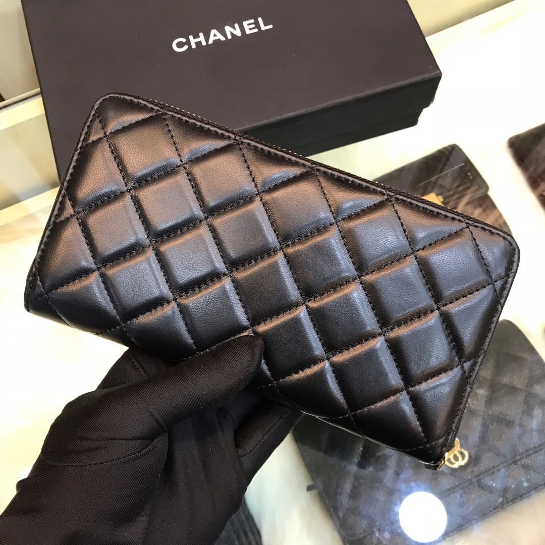 chanel The classic cf long zipper bag arrives Imported lambskin rhombus pattern very att