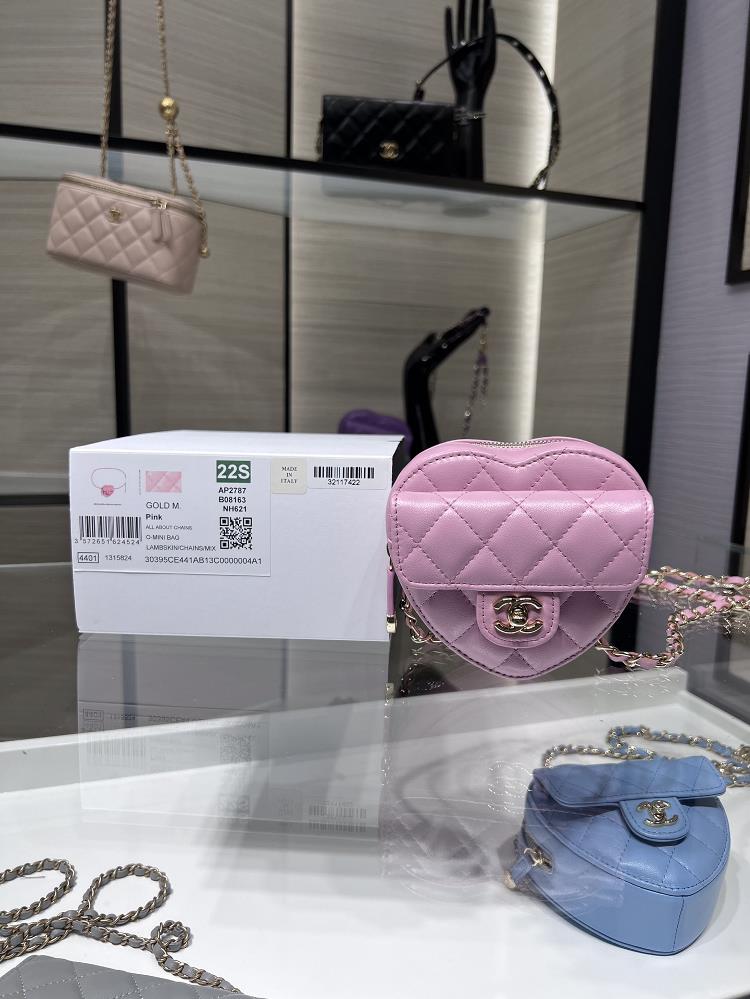 chanel 2022s SpringSummer New Lambskin Peach shaped Love Waist BagModel number AP2787Y size 11x10x4cm  professional luxury fashion brand agency bus