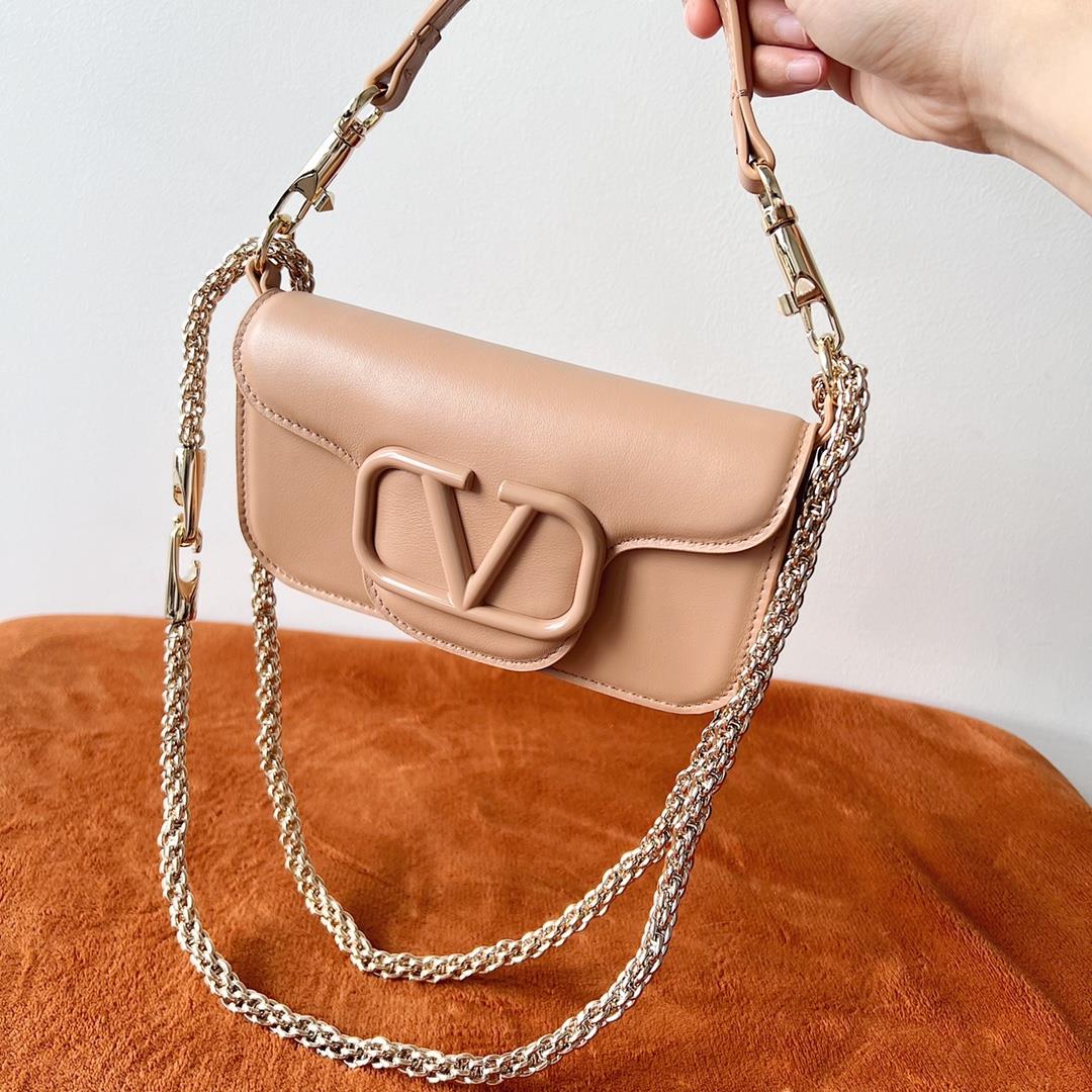 Valentino Garavani Mini Loc calfskin handbag with matching enamel VLogo Signature details