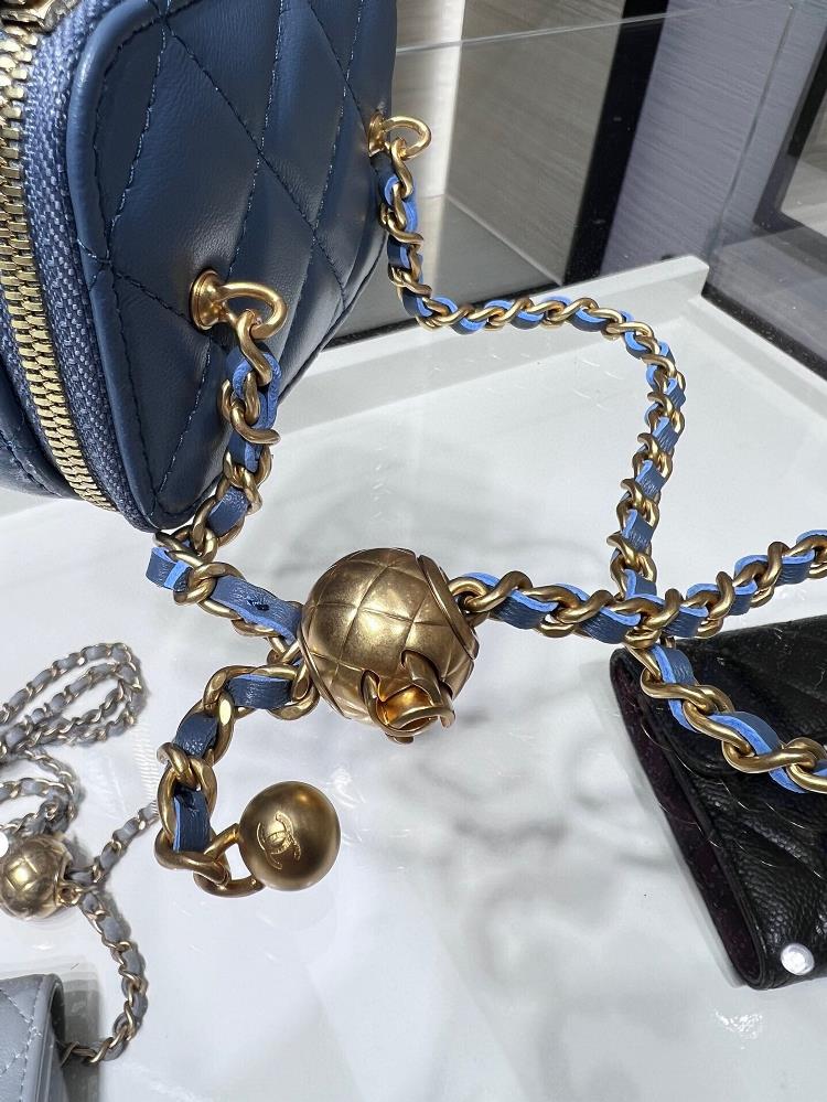 Chanel 23 new product new color haze blue small box adjustable chain small golden ball she