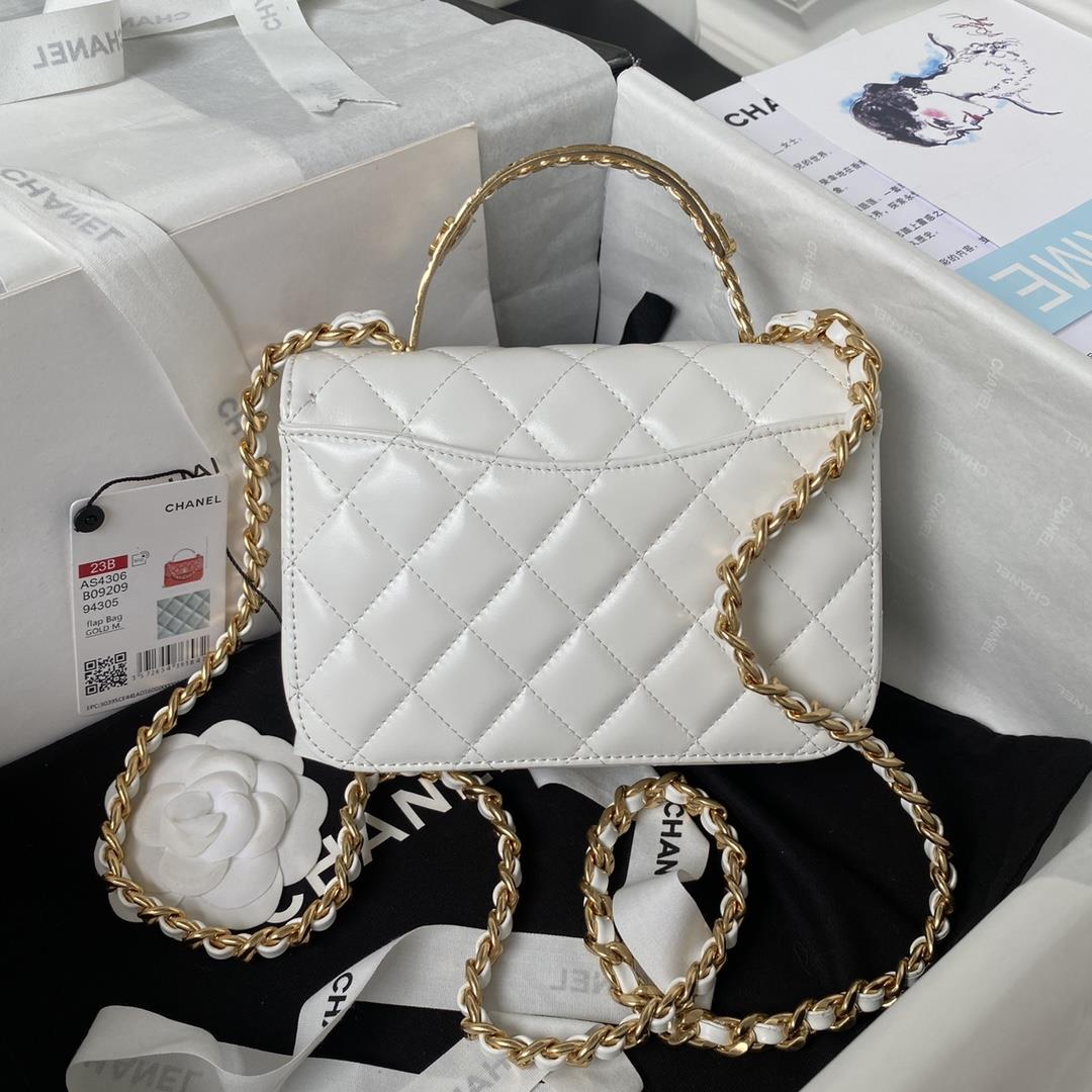 Chanel23B new handle AS4306 leather chain and diamond pattern mandarin duck buckleWhat spa