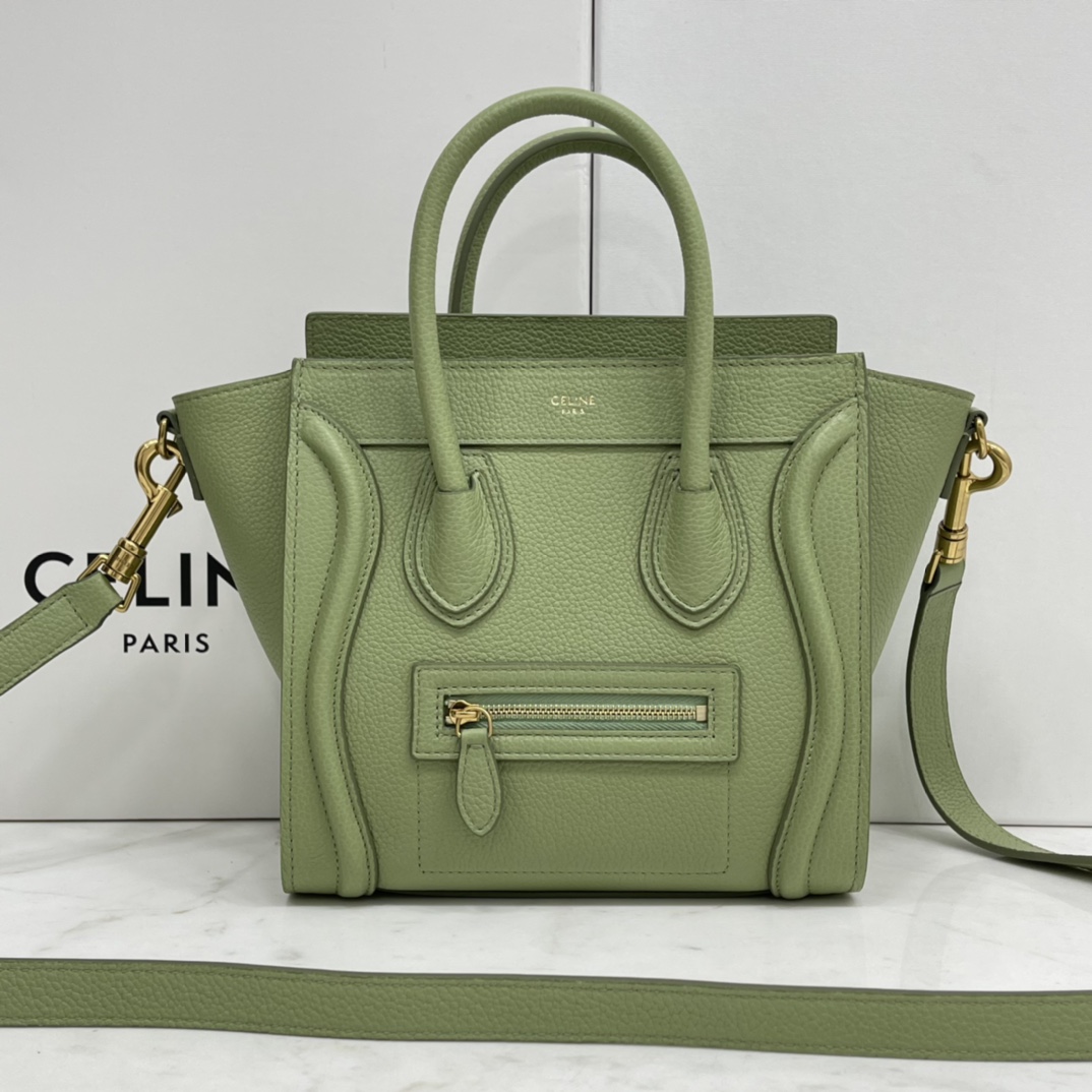 CELINE classic smiley bag  overseas original single parallel small 20CM LUGGAGE color calfskin handc