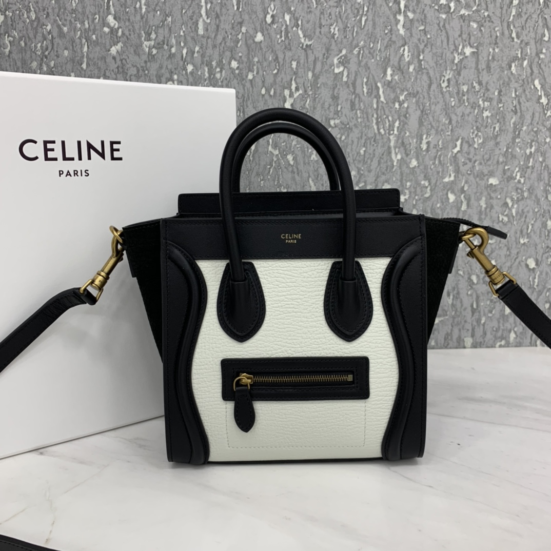 New version of CELINE smiley bag  original overseas single parallel cargo 20CM LUGGAGE calfskin hand