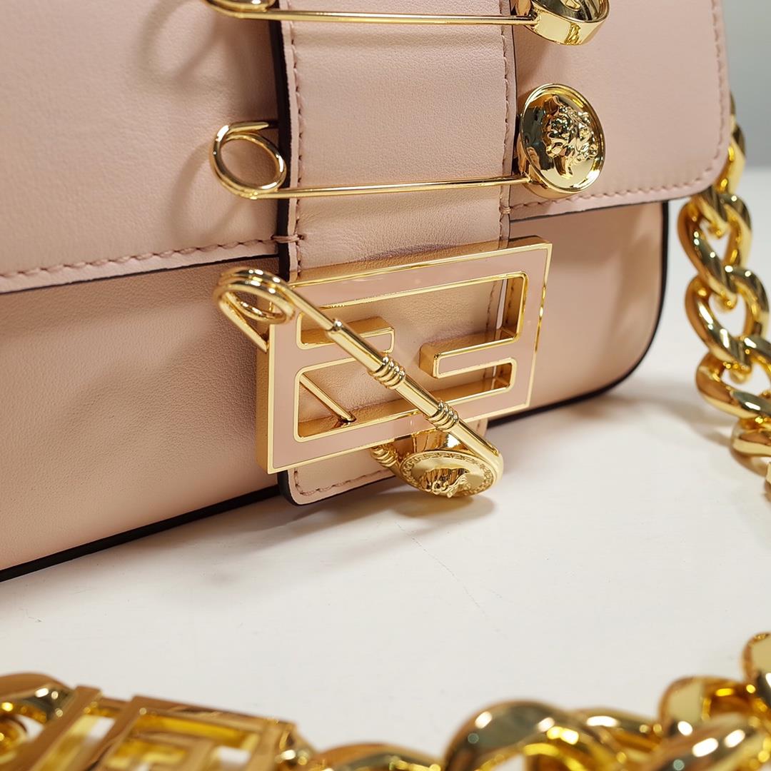 The iconic square Baguette mini handbag from the chain Versace by Fendi series Pink lightMade 