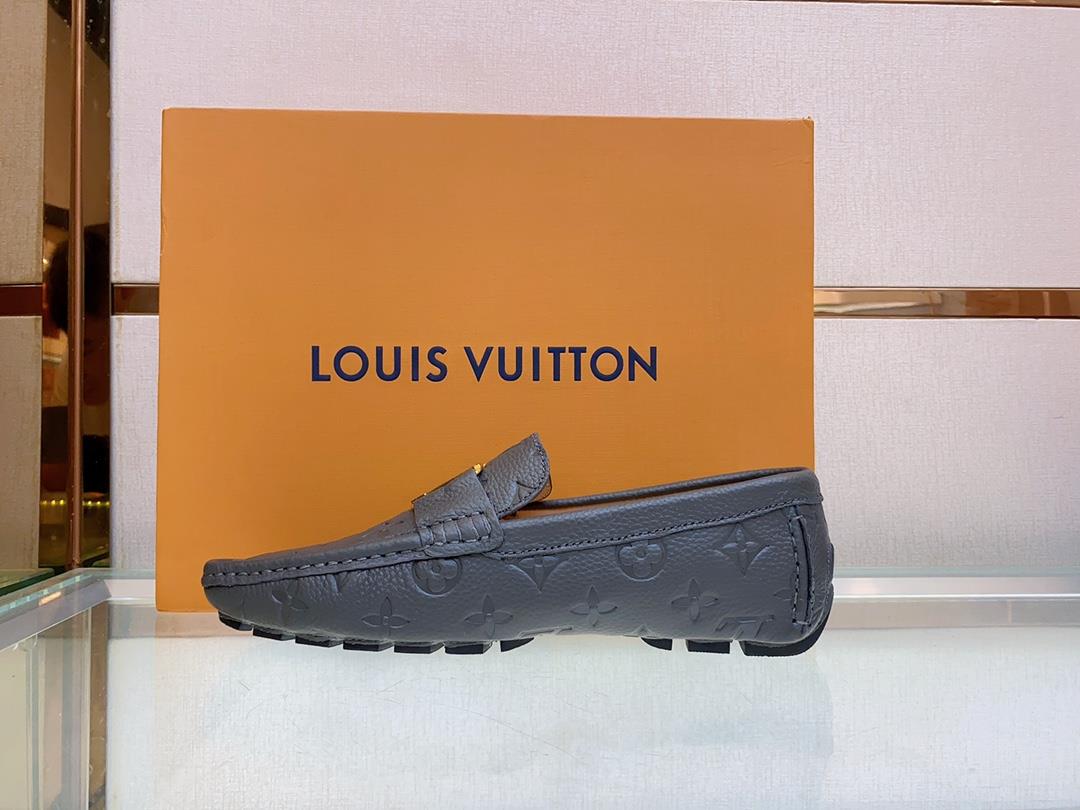 original Single Quality Counter New Louis V Pure Handmade Driving Mens Shoes Bean Shoes