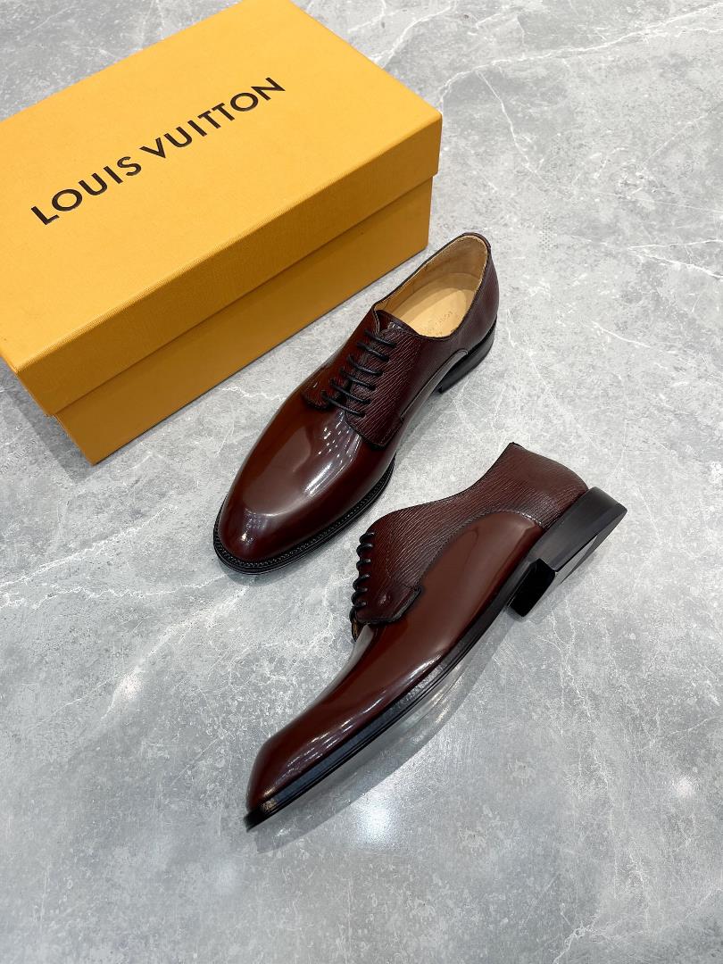 Louis Vuitton LV Mens Classic Oxford shoe Mens Business Suit Leather Shoes the original