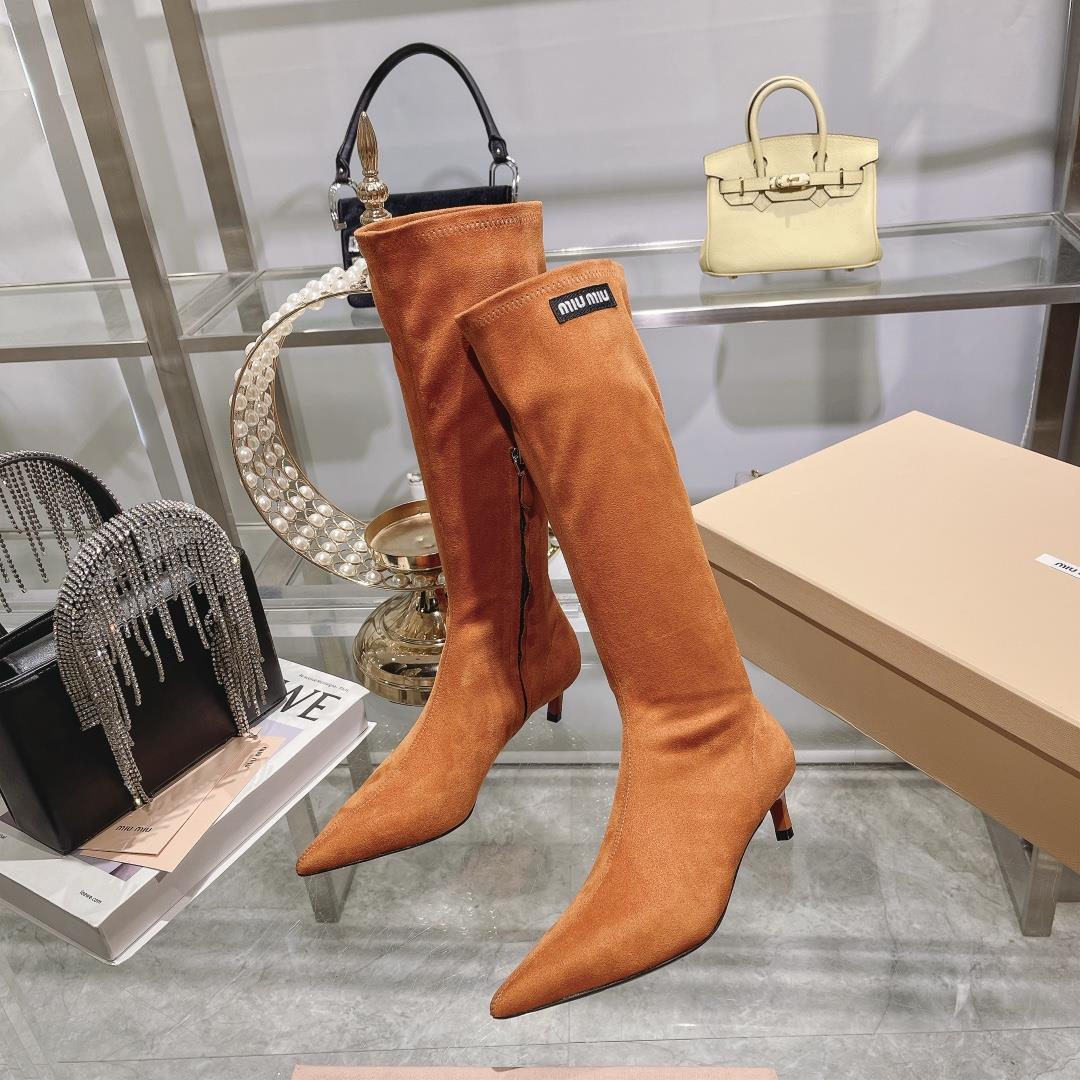 Long boots for appearance  Miu Miu runway style new spring boots for autumn and winter 2