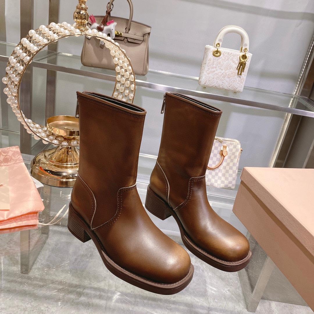 Factory produced  autumn and winter new product new color limited edition high boots miu