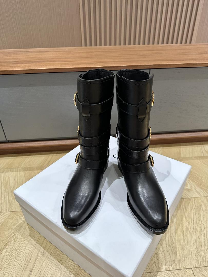 Top celine new boots calf lining leather combination sole size3536373839 order 40  professional