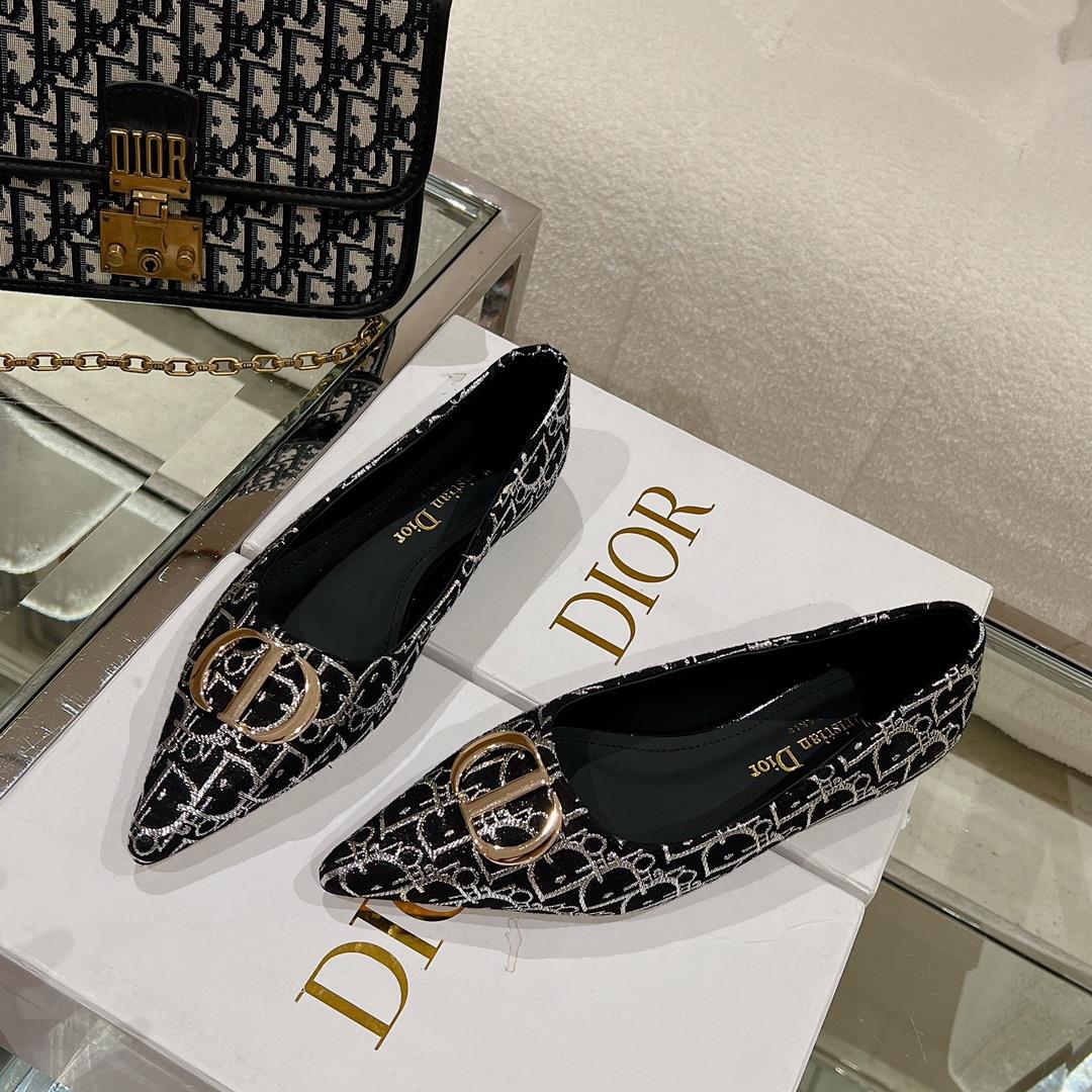 new arrival dior Early Spring New Pointed Flat ShoesThe small pointed end paired with a CD buc