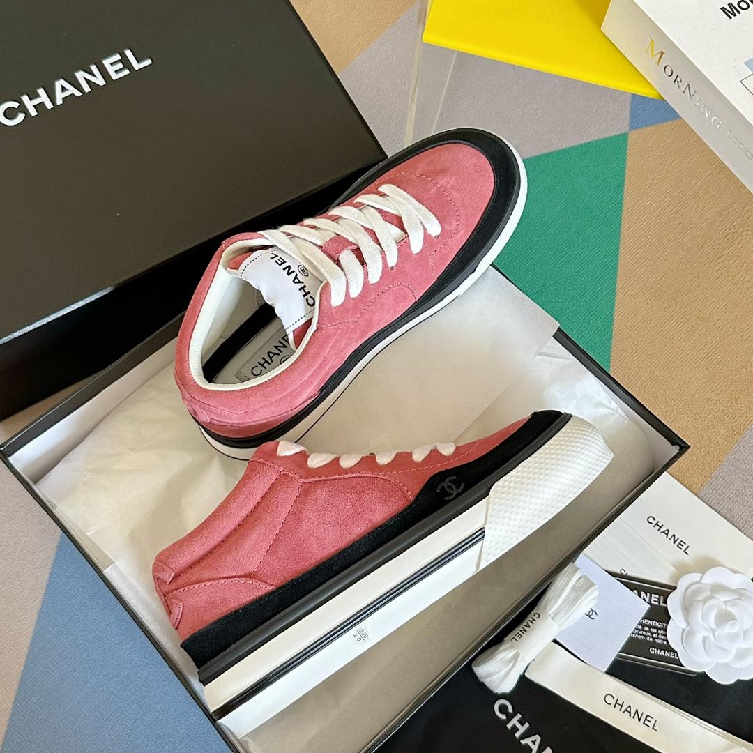 Top version Chanel Chanel 23B Panda Color Sneaker Xiaoxiang Casual Sports Shoes Thick Sole