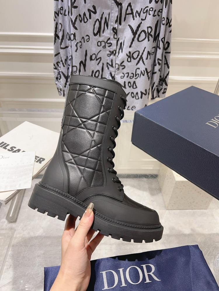 Factory Original Development DIOR2023 New Strap Velcro Short Boots Upper Calf Leather Inne