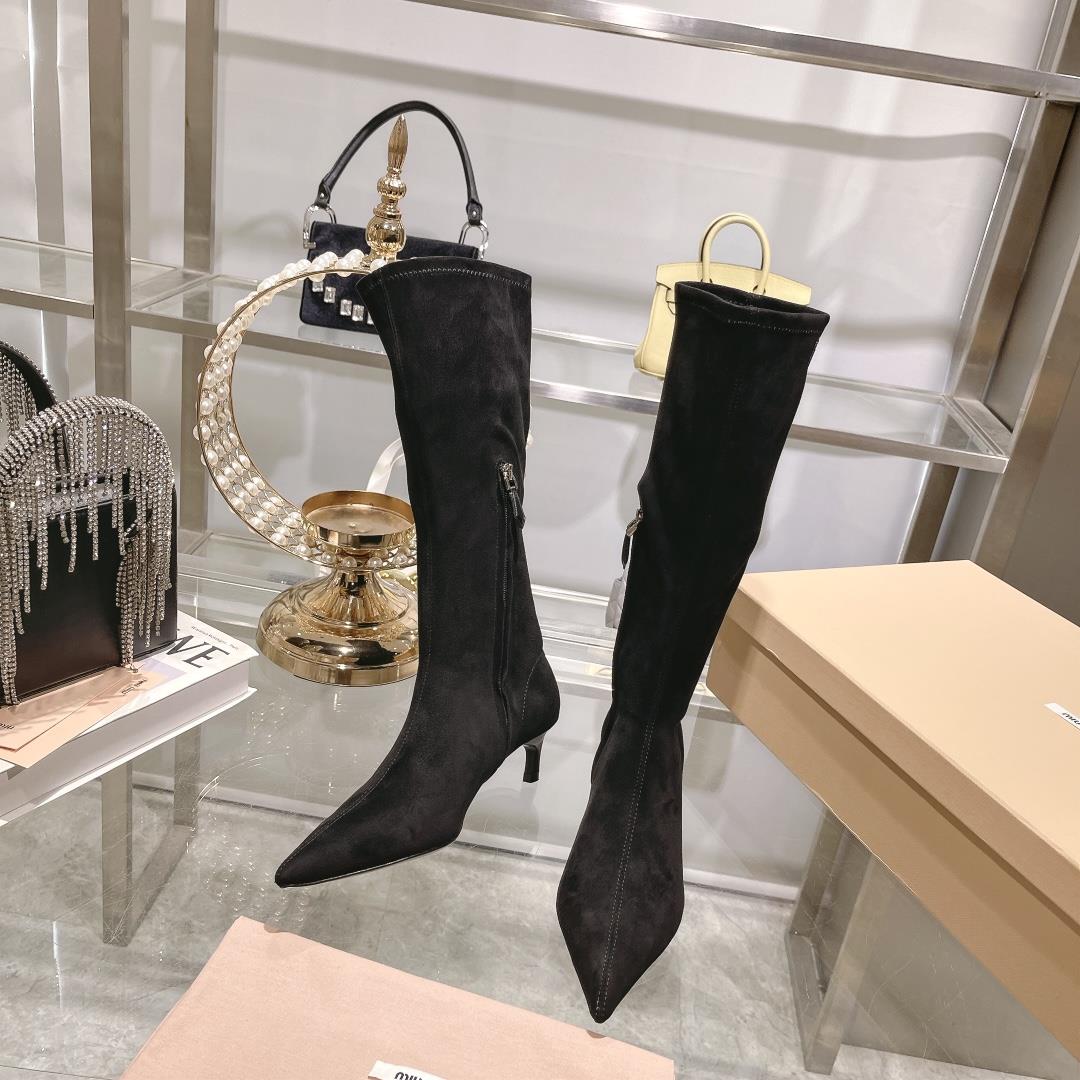 Long boots for appearance Miu Miu runway style new spring boots for autumn and winter 20