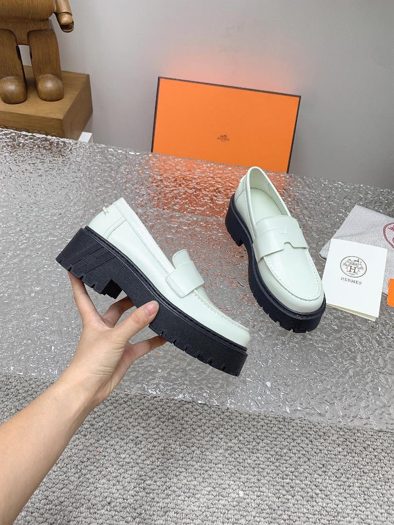 High end Quality H Home 2023 SpringSummer New HERMES Hermes H Lefu Shoes2023 Exclusive D