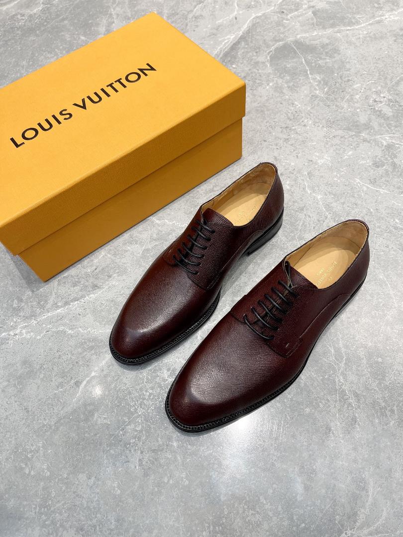 Yuan Louis Vuitton LV Mens Classic Oxford shoe Mens Business Suit Leather Shoes the ori