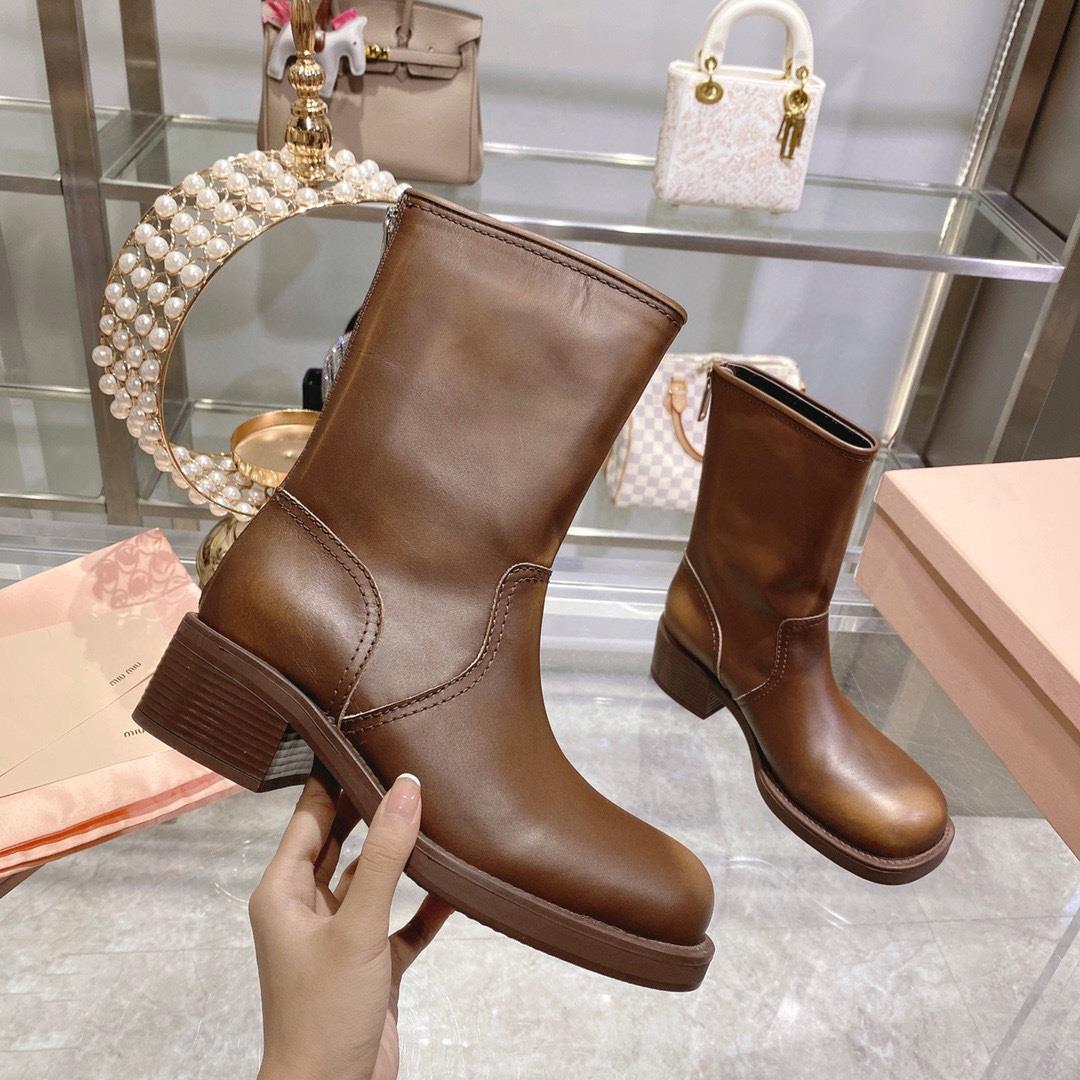 Factory produced  autumn and winter new product new color limited edition high boots miu