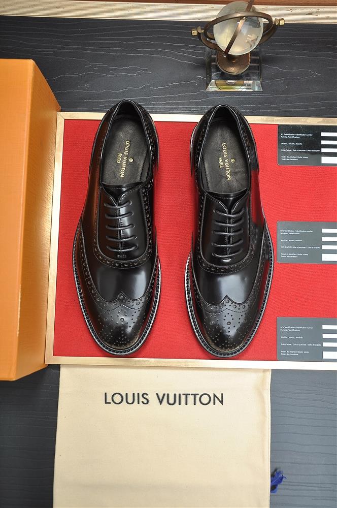 LVs original single cowhide inner lining LVs latest genuine leather business suit shoes