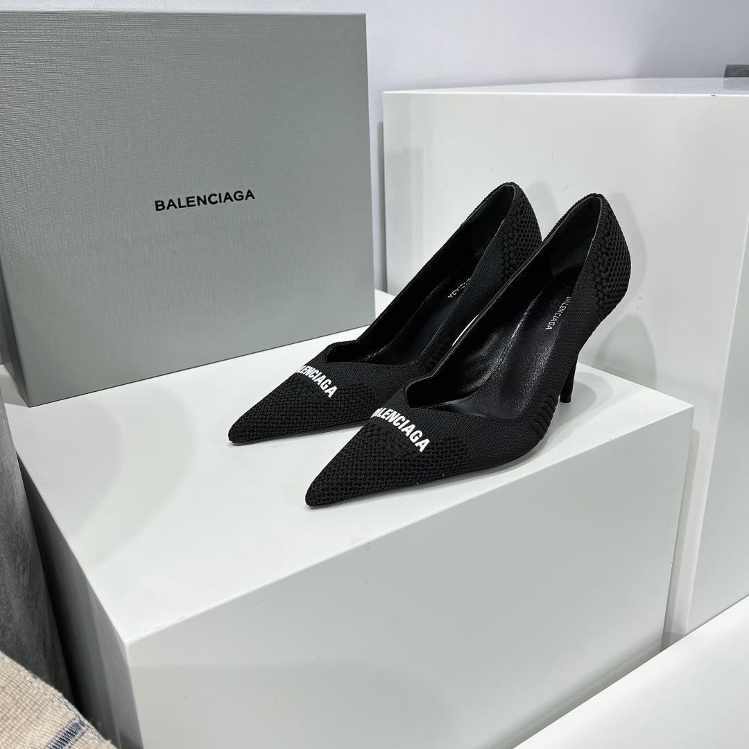 High quality factory shoes Balenciag Paris Home 3 Early Autumn New High Heel Elastic Woven