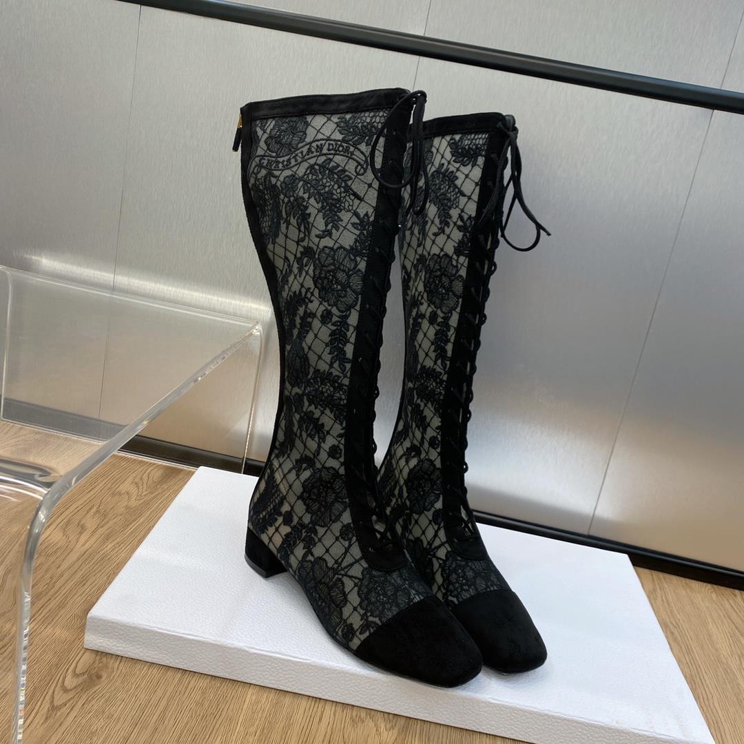 Dior 2023 SpringSummer Show Gaoding Collection NaughtilyD Womens Boots CD Letter Logo Roses Al