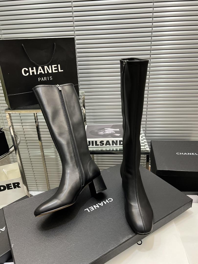 Factory  long boots CHANEl Autumn and Winter Classic Elastic Boot Top EditionImported shee