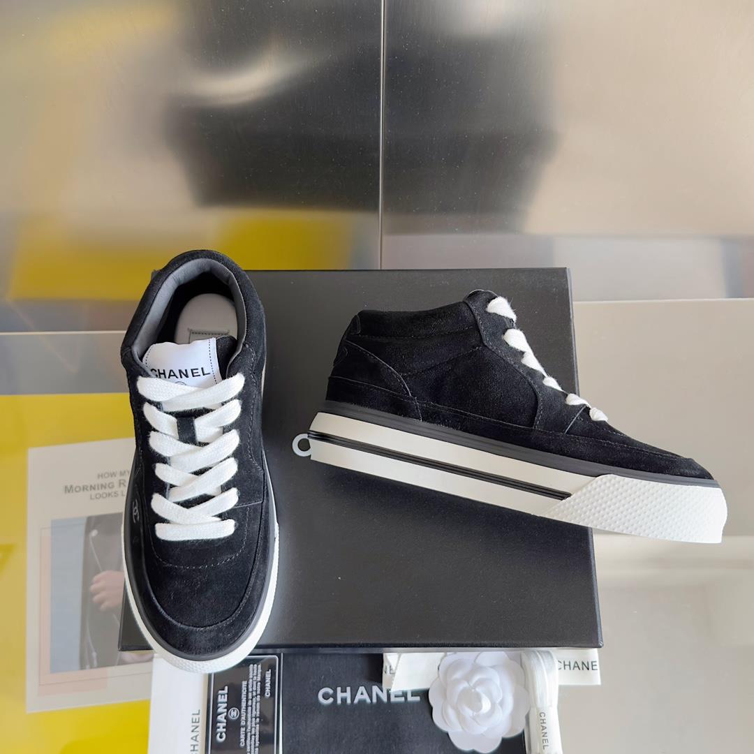 Top version Chanel Chanel 23B Panda Color Sneaker Xiaoxiang Casual Sports Shoes Thick Sole