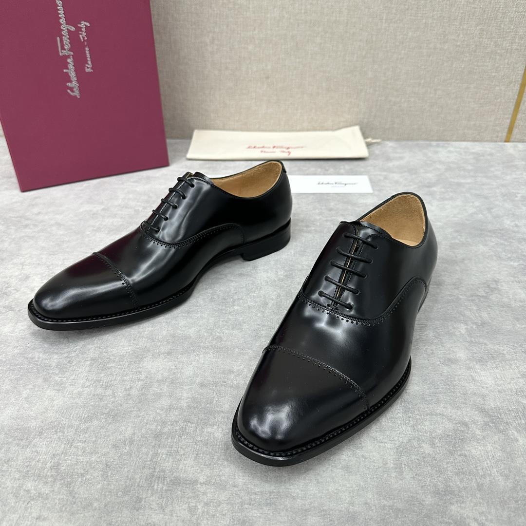 new product on the shelf Ferragam Ferra handmade fine mens formal shoes Leather shoes are