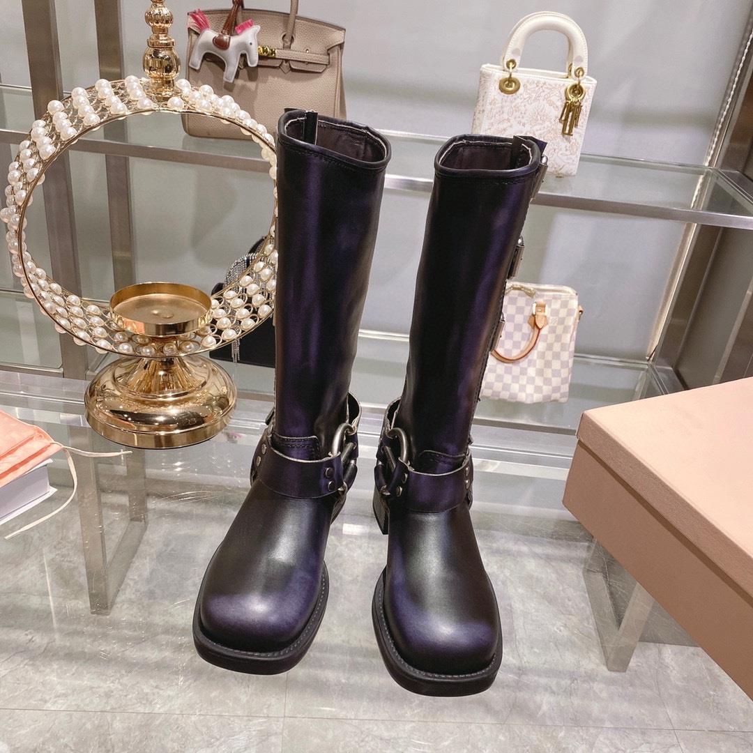 miumiu AutumnWinter New Product Limited Edition High Barrel Boots MIU Series Global Limited Edition