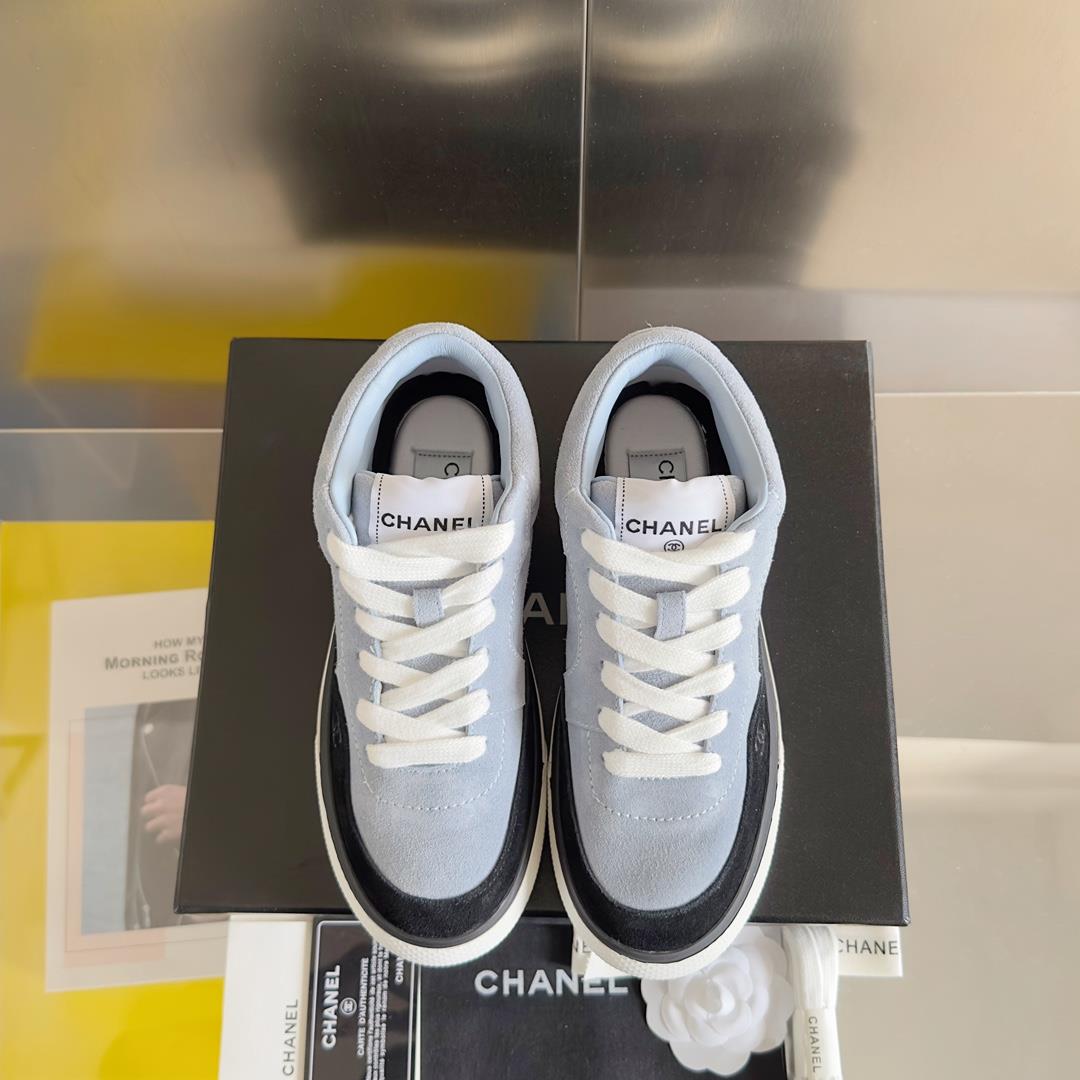 Top version Chanel Chanel 23B Panda Color Sneaker Xiaoxiang Casual Sports Shoes Thick Sole