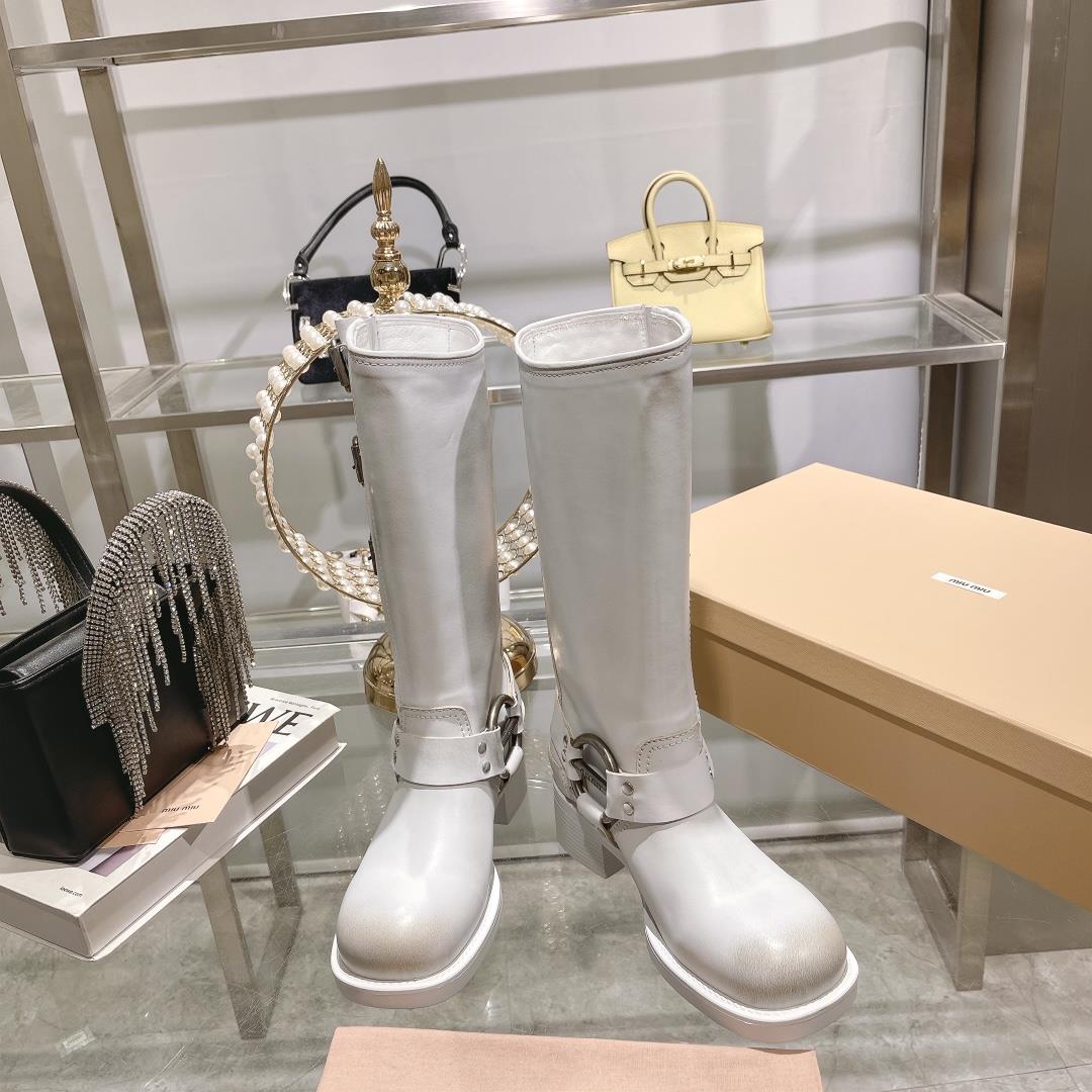 miumiu 2023 AutumnWinter New Product Limited Edition High Barrel Boots MIU Series Global