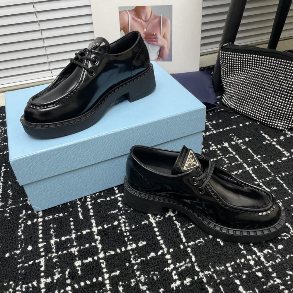 Prada shoes thick sole Lefu shoescrystal clear