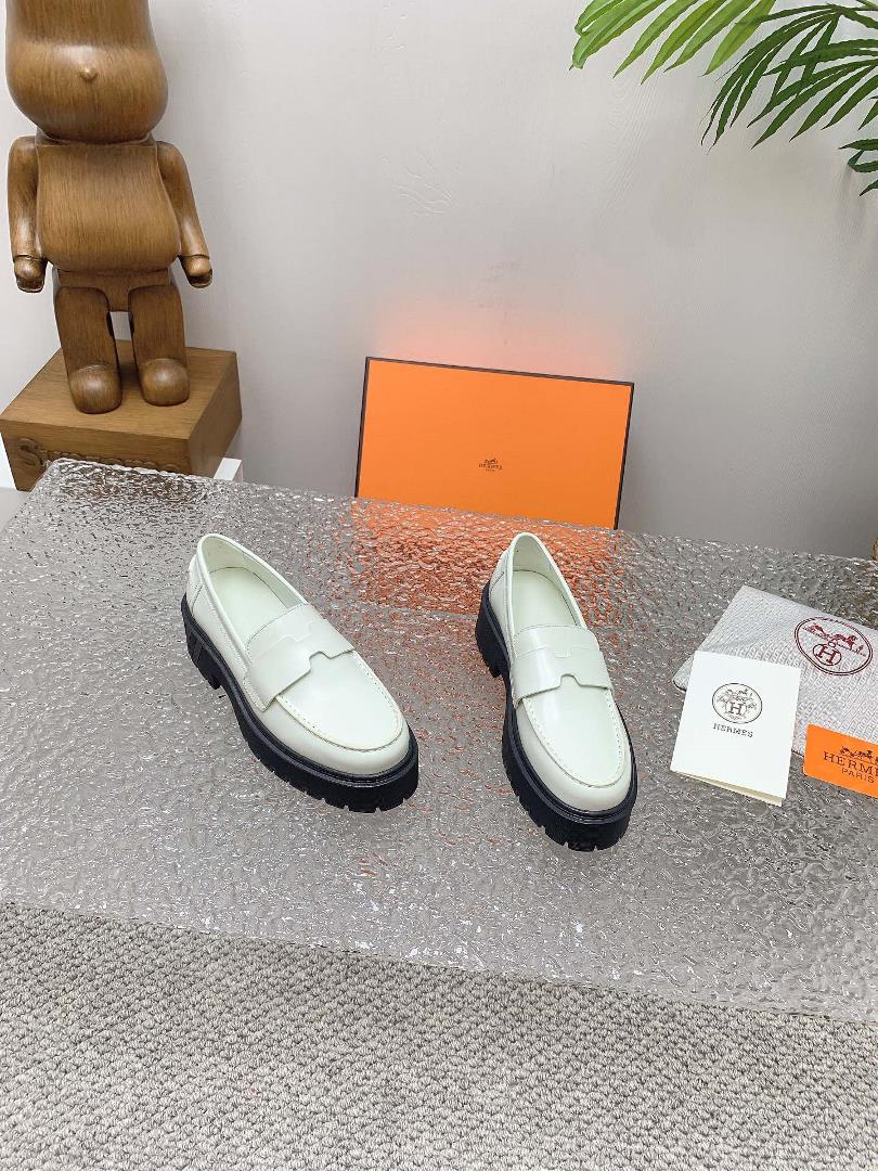 High end Quality H Home 2023 SpringSummer New HERMES Hermes H Lefu Shoes2023 Exclusive D