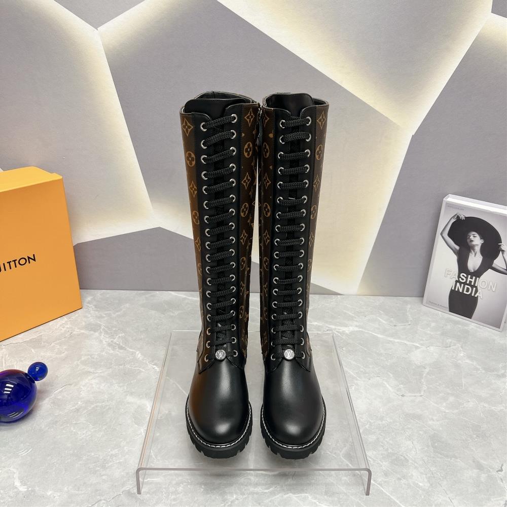 LV Boots Martin Boots Toe Lace Up Zipper High Boots The Ultimate Fashion Statement