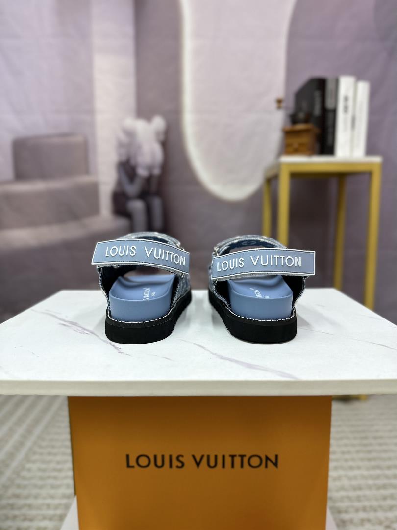 LV Louis Vuitton luxury brand sports and leisure sandals are made of imported original cowhide