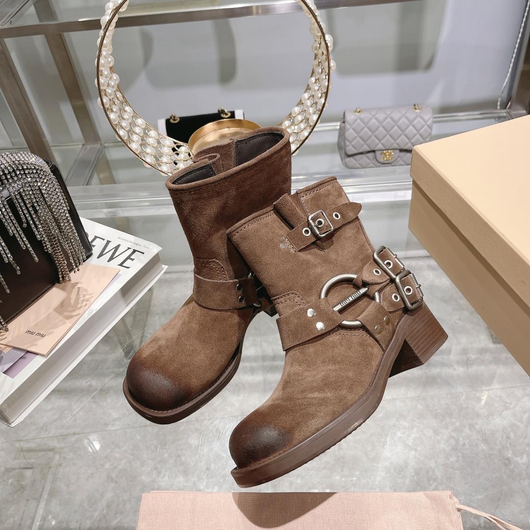 Factory  mimiu 2023 Autumn and Winter New Product Limited Quantity Lock Short Boots Popula