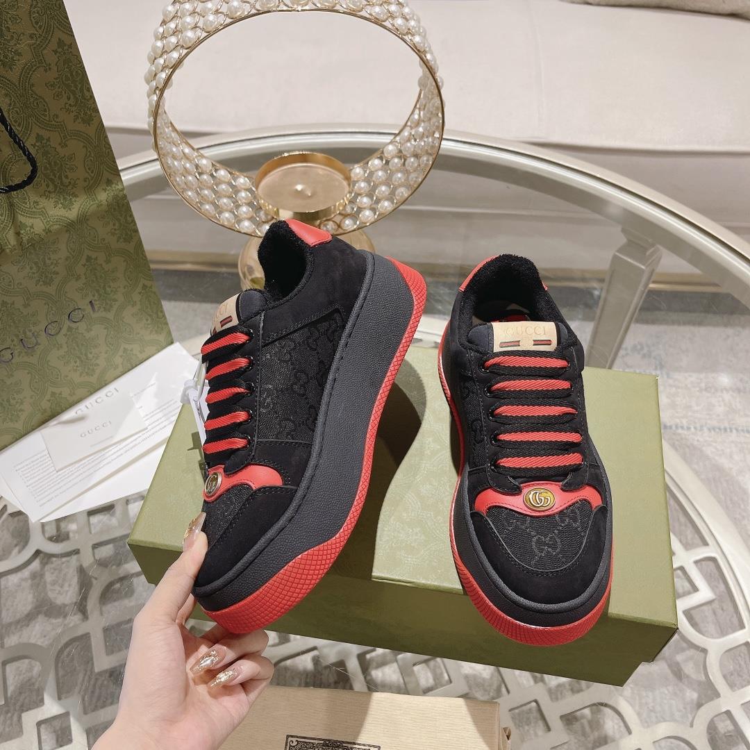 guccis latest fat and thick soles dirty shoes Couple casual shoes 6cm height shoesThe sh