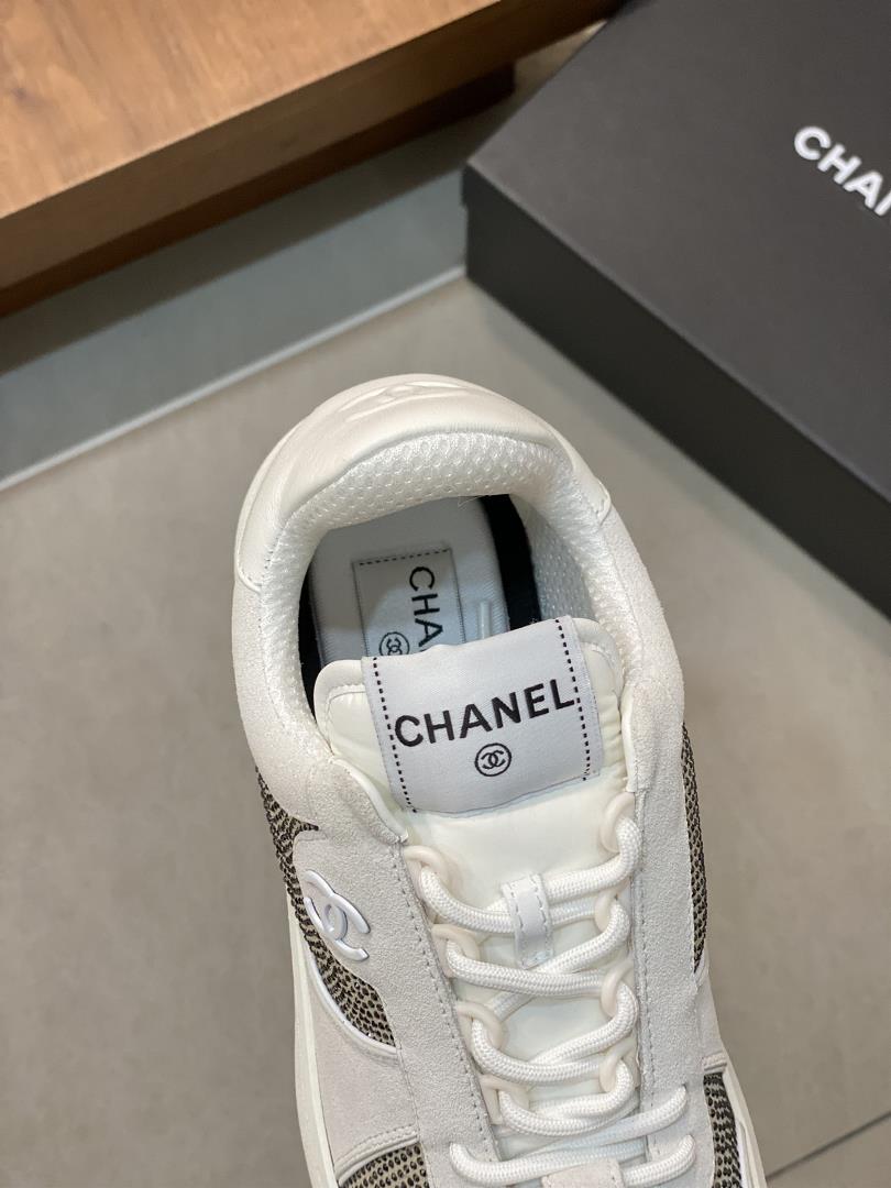 chanel spring and summer new sports shoe fabric italian imported calf leather hot drill dr