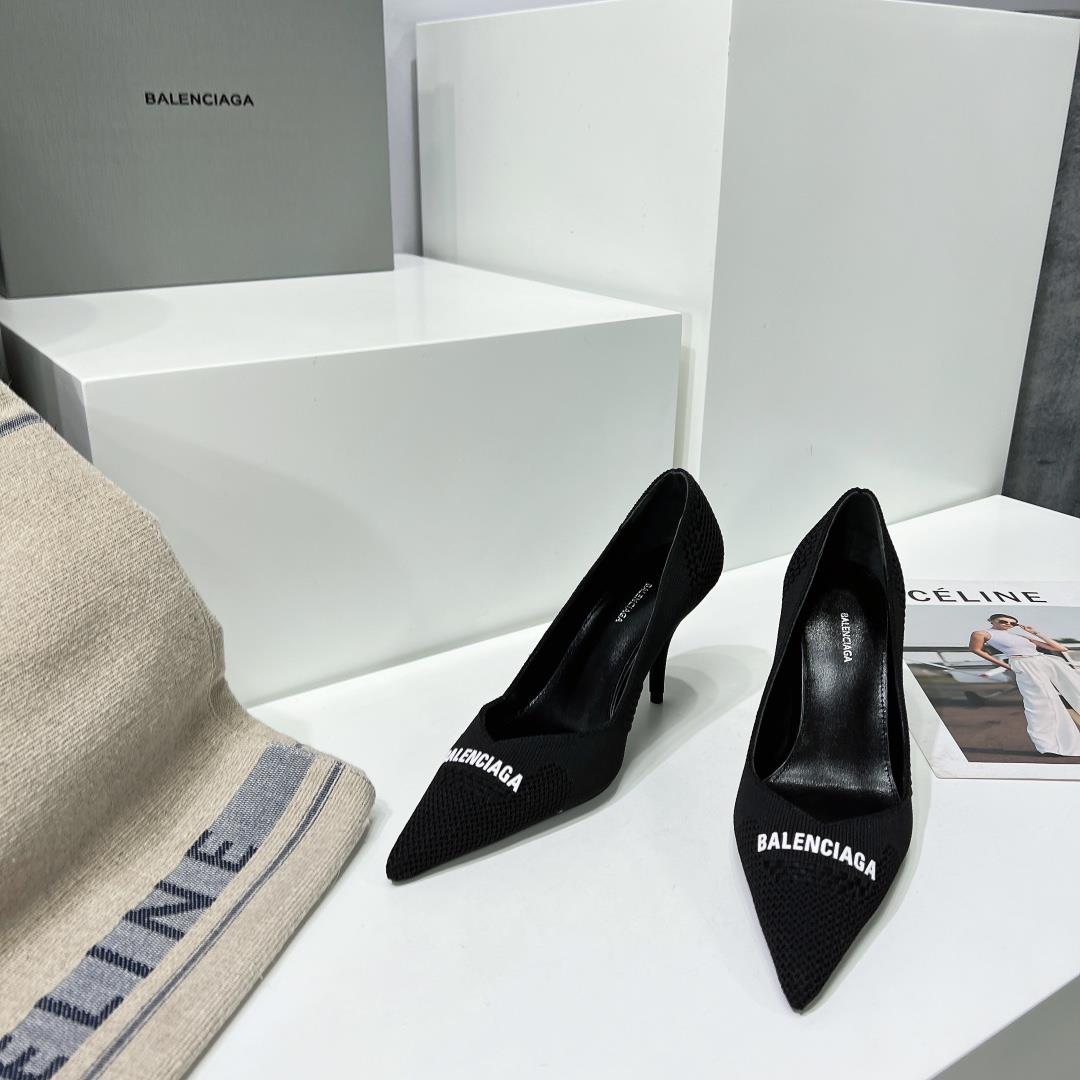 High quality factory shoes Balenciag Paris Home 3 Early Autumn New High Heel Elastic Woven