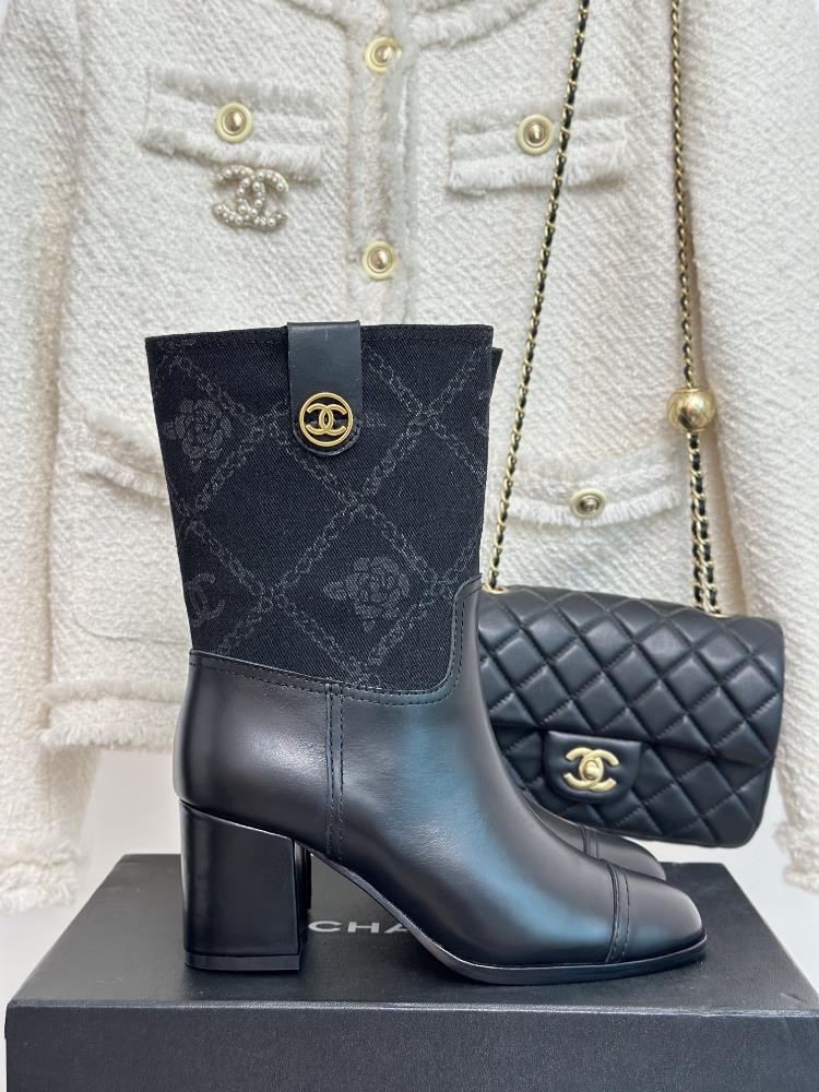 Factory priced short boots  long boots CHANEl 23s Autumn and WinterNew collection of thick heeled de