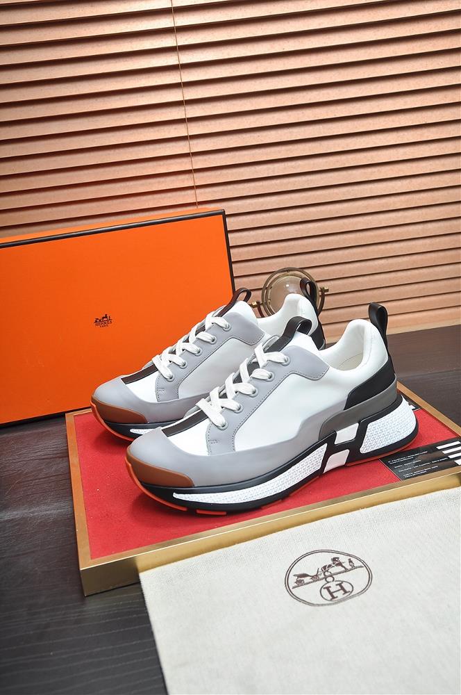 For those who prefer a more casual yet stylish look Hermes offers a range of sneakers tha