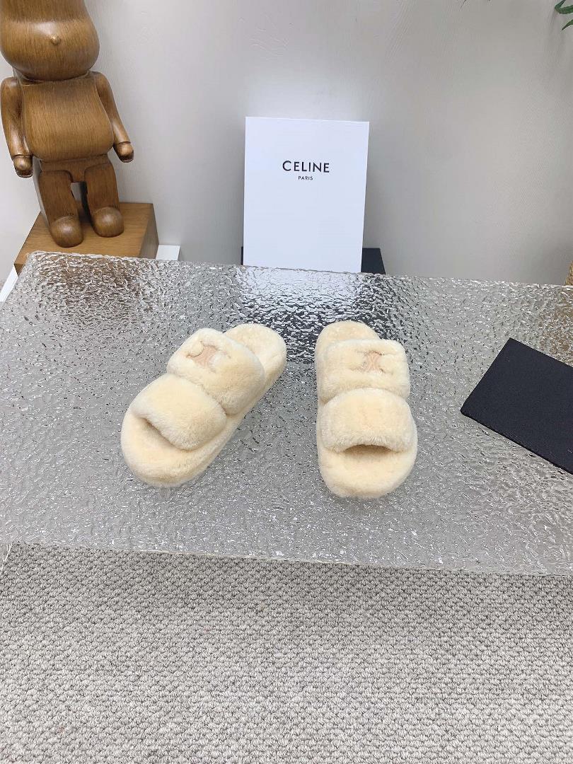 Sailin Celines classic wool slippers are made of carefully selected cut pastry wool mater