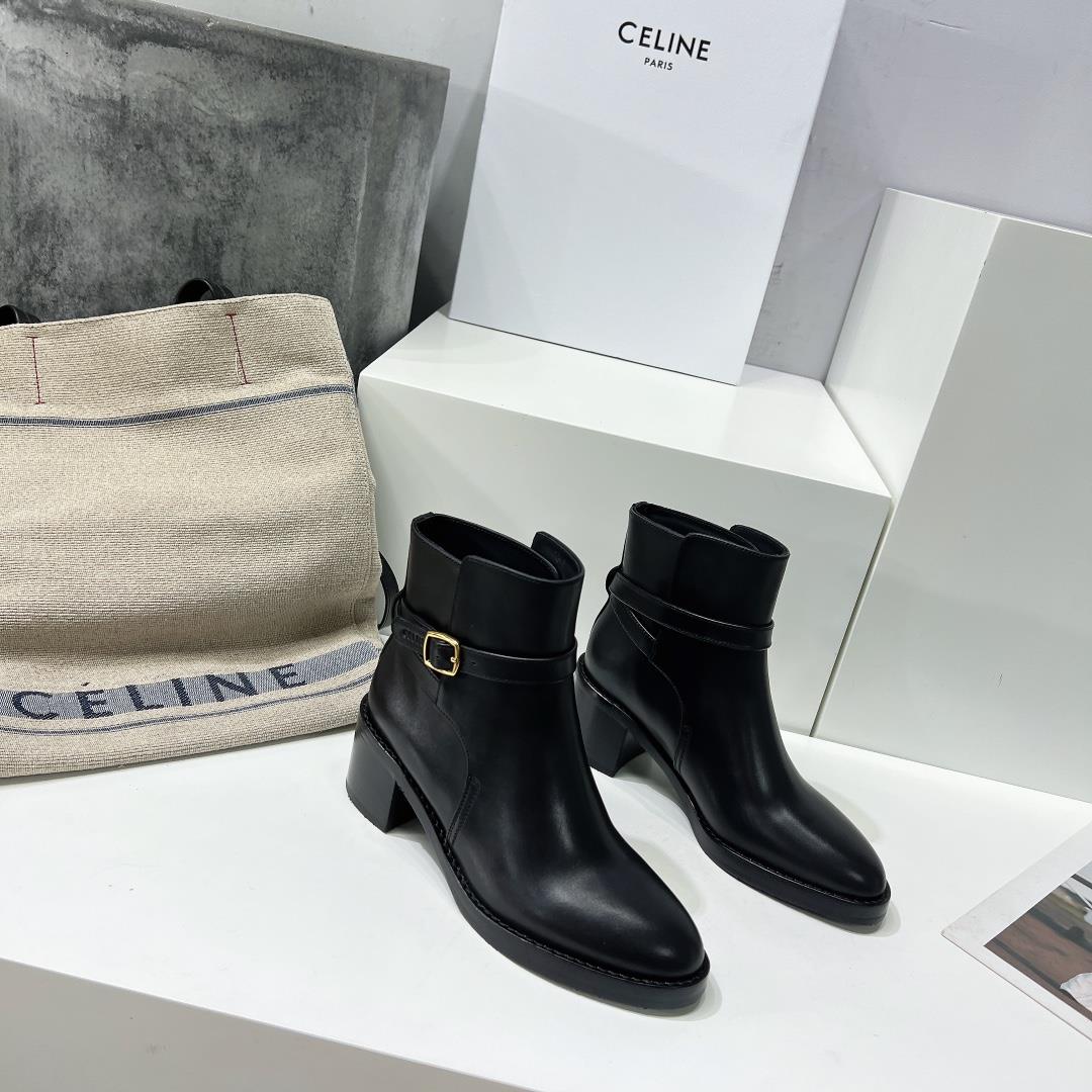 High quality factory celine  23 AutumnWinter counter latest Western denim style thick hee